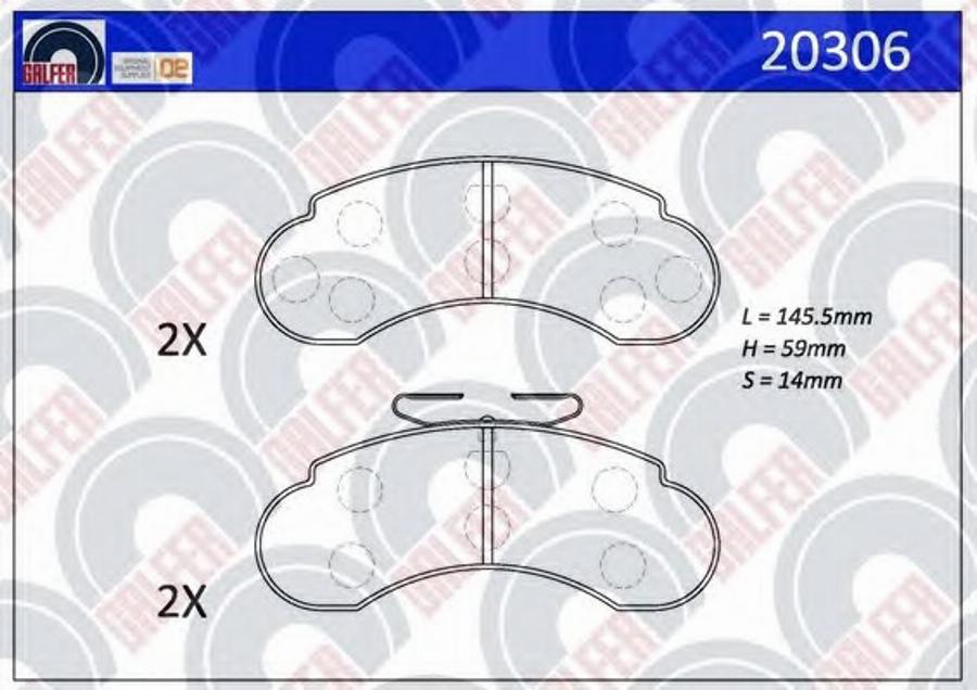 Galfer 20306 - Kit de plaquettes de frein, frein à disque cwaw.fr