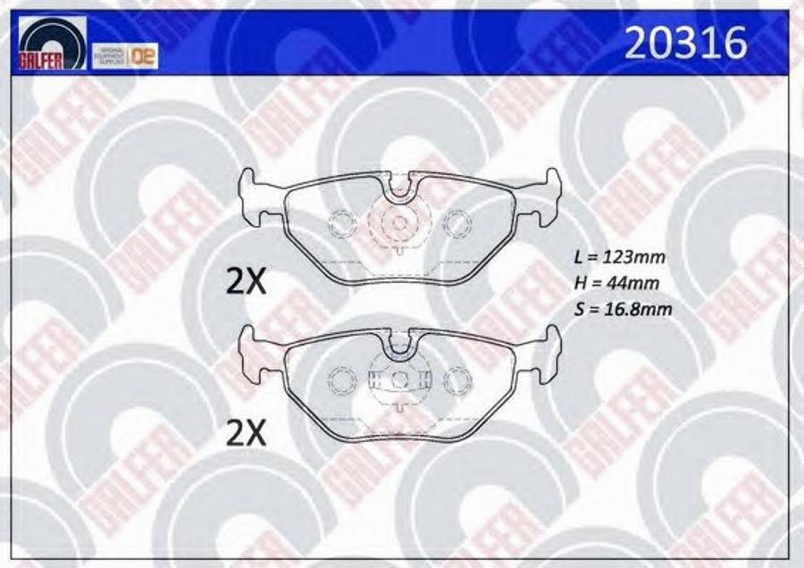 Galfer 20316 - Kit de plaquettes de frein, frein à disque cwaw.fr