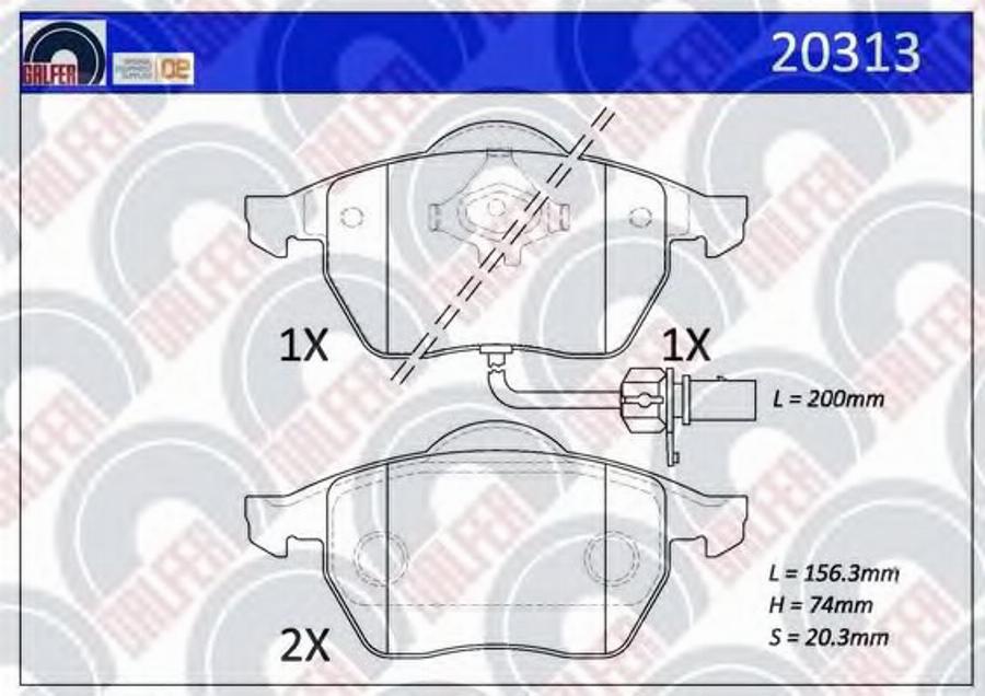 Galfer 20313 - Kit de plaquettes de frein, frein à disque cwaw.fr