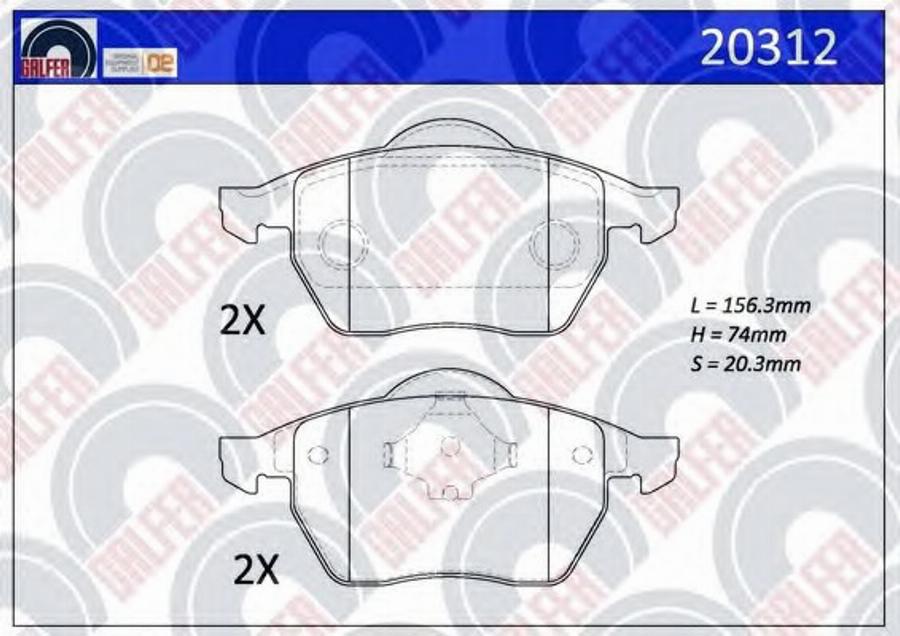 Galfer 20312 - Kit de plaquettes de frein, frein à disque cwaw.fr