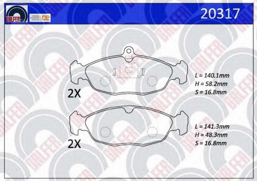 Galfer 20317 - Kit de plaquettes de frein, frein à disque cwaw.fr