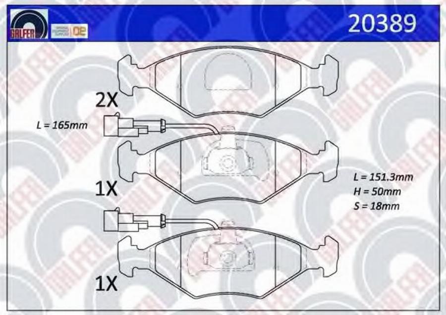 Galfer 20389 - Kit de plaquettes de frein, frein à disque cwaw.fr