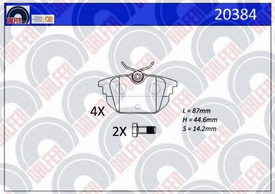 Galfer 20384 - Kit de plaquettes de frein, frein à disque cwaw.fr