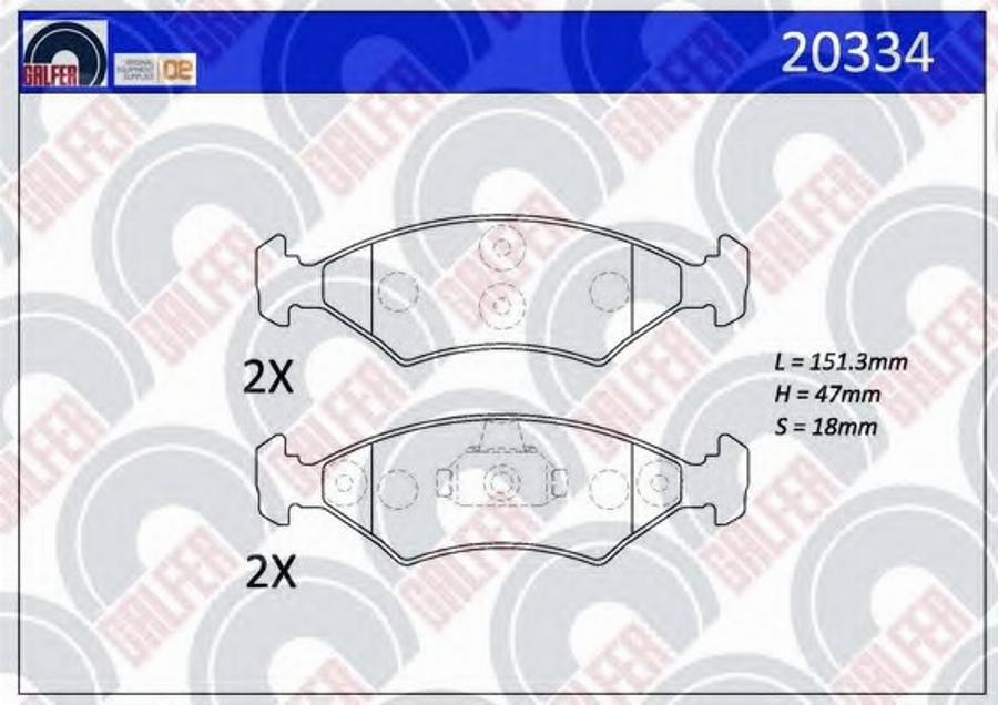 Galfer 20334 - Kit de plaquettes de frein, frein à disque cwaw.fr