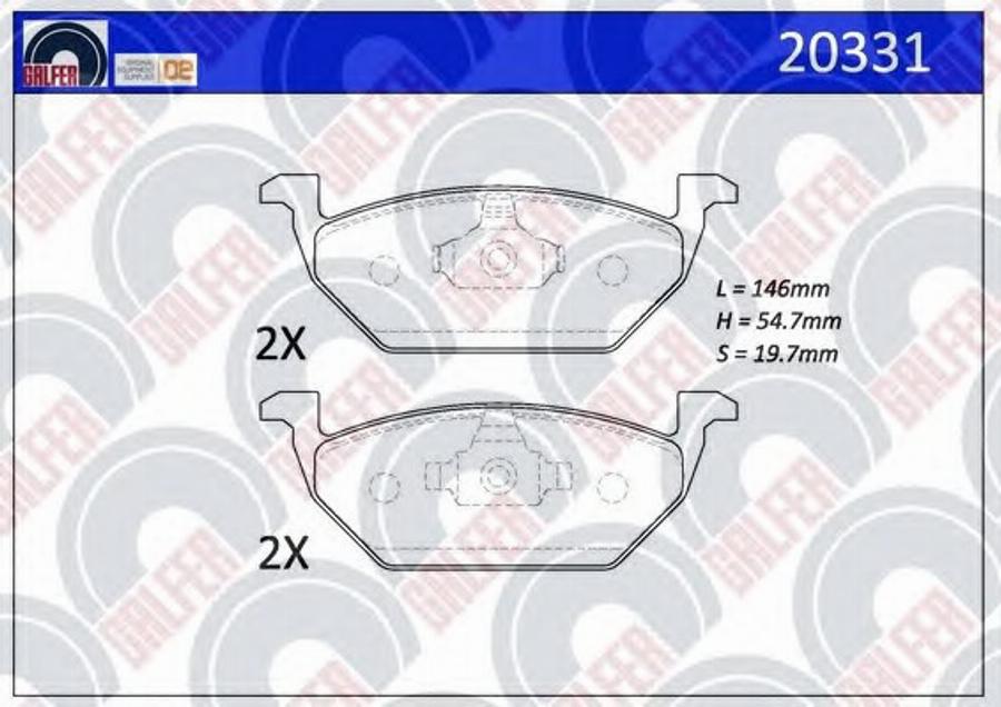 Galfer 20331 - Kit de plaquettes de frein, frein à disque cwaw.fr