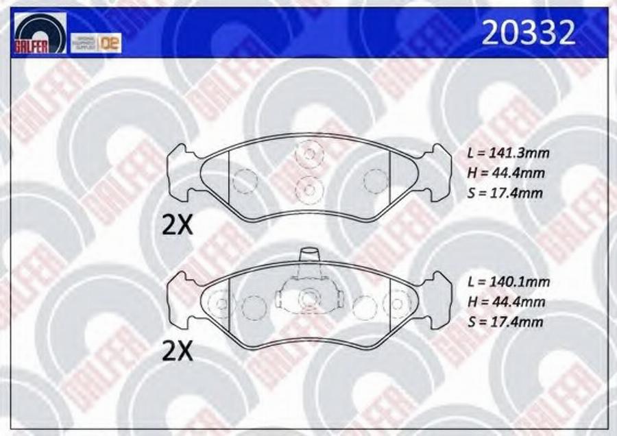 Galfer 20332 - Kit de plaquettes de frein, frein à disque cwaw.fr