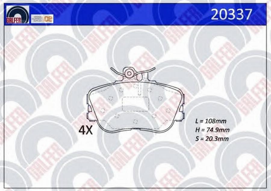 Galfer 20337 - Kit de plaquettes de frein, frein à disque cwaw.fr