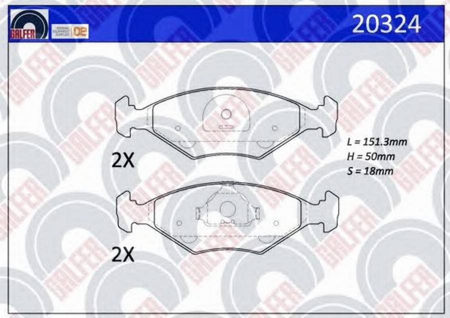 Galfer 20324 - Kit de plaquettes de frein, frein à disque cwaw.fr