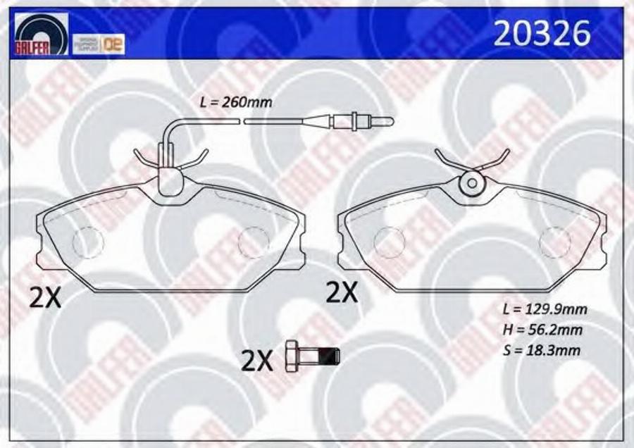 Galfer 20326 - Kit de plaquettes de frein, frein à disque cwaw.fr