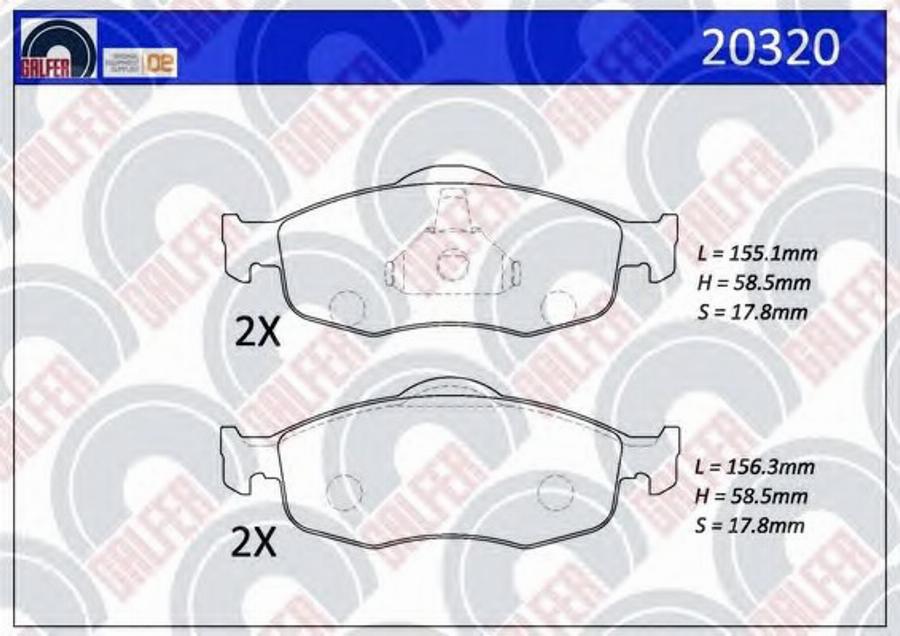 Galfer 20320 - Kit de plaquettes de frein, frein à disque cwaw.fr