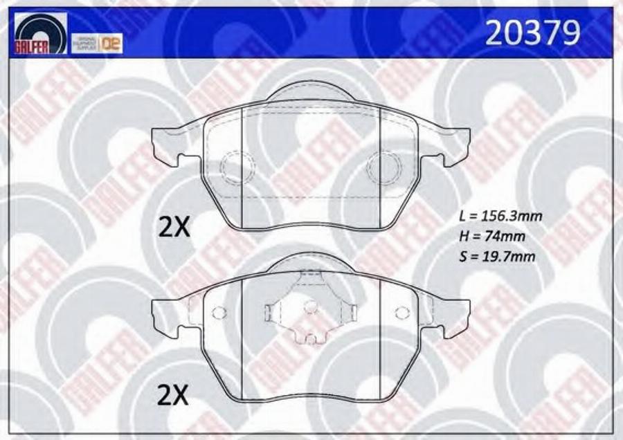 Galfer 20379 - Kit de plaquettes de frein, frein à disque cwaw.fr