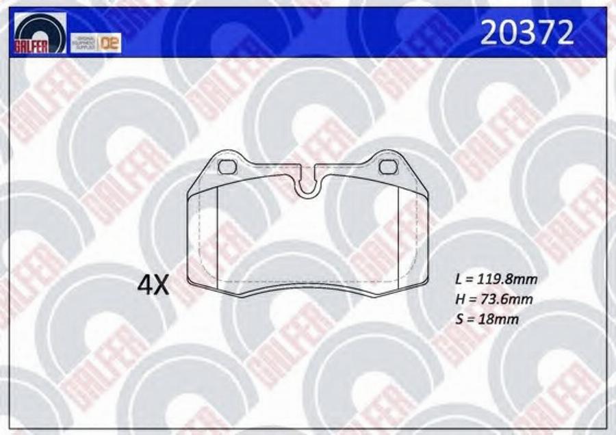 Galfer 20372 - Kit de plaquettes de frein, frein à disque cwaw.fr