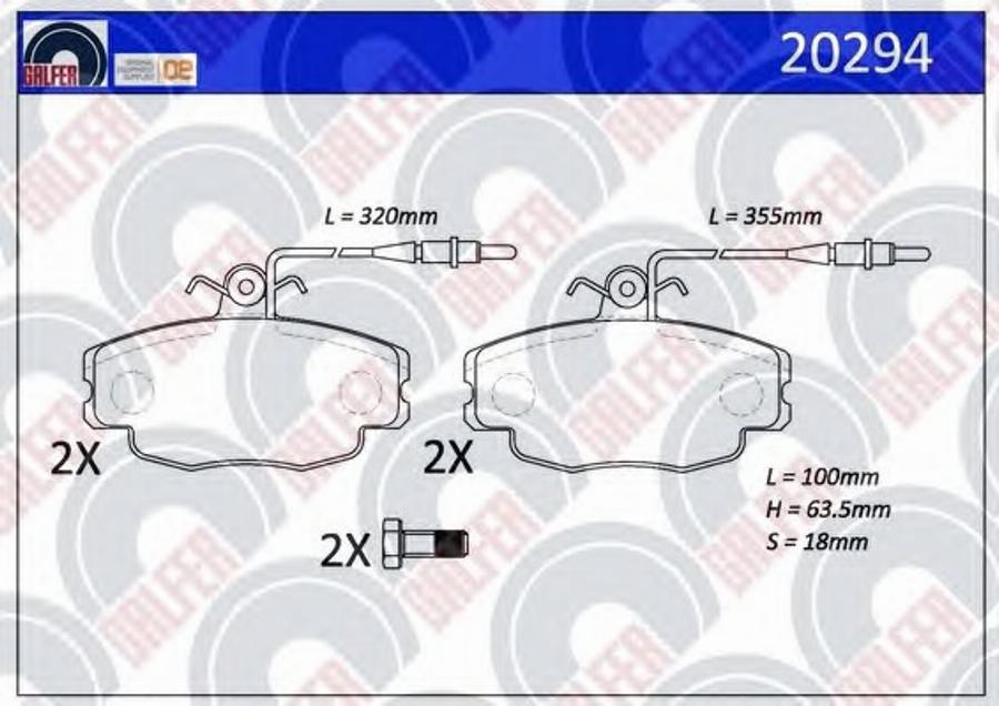 Galfer 20294 - Kit de plaquettes de frein, frein à disque cwaw.fr