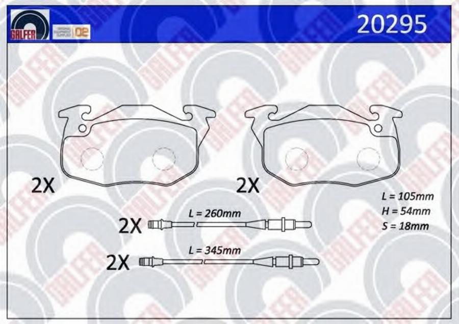 Galfer 20295 - Kit de plaquettes de frein, frein à disque cwaw.fr