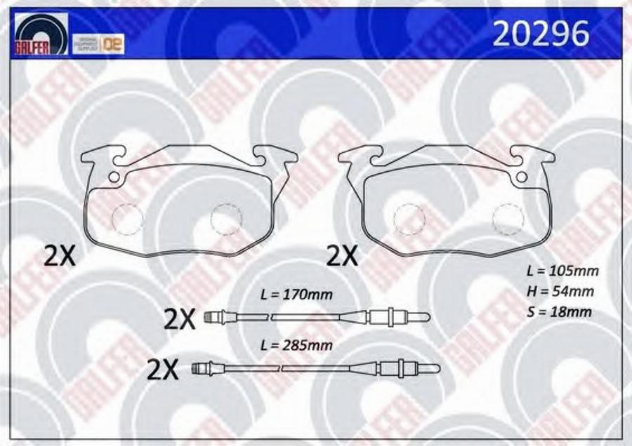 Galfer 20296 - Kit de plaquettes de frein, frein à disque cwaw.fr