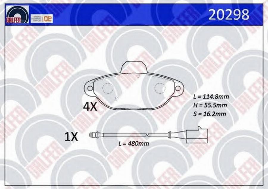 Galfer 20298 - Kit de plaquettes de frein, frein à disque cwaw.fr