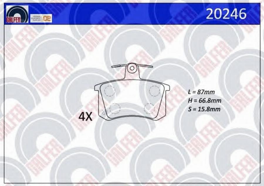 Galfer 20246 - Kit de plaquettes de frein, frein à disque cwaw.fr