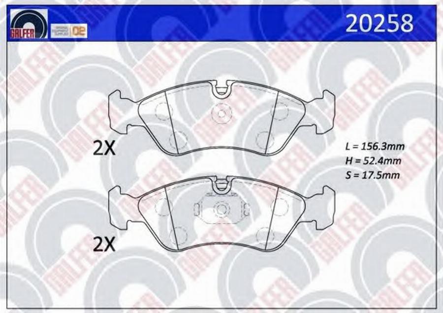 Galfer 20258 - Kit de plaquettes de frein, frein à disque cwaw.fr