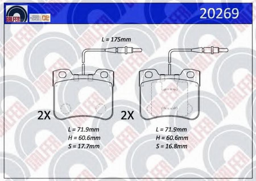 Galfer 20269 - Kit de plaquettes de frein, frein à disque cwaw.fr