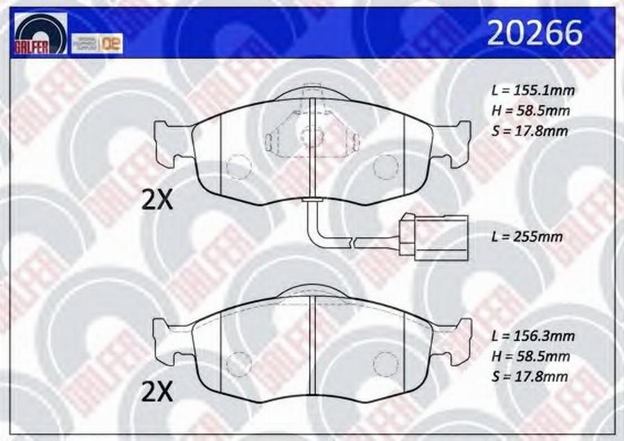 Galfer 20266 - Kit de plaquettes de frein, frein à disque cwaw.fr