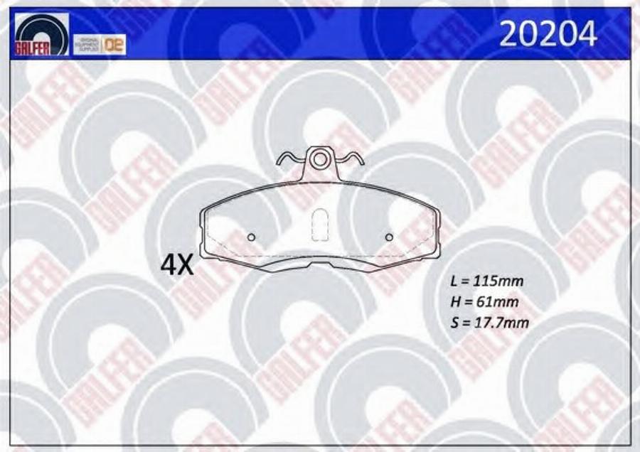 Galfer 20204 - Kit de plaquettes de frein, frein à disque cwaw.fr