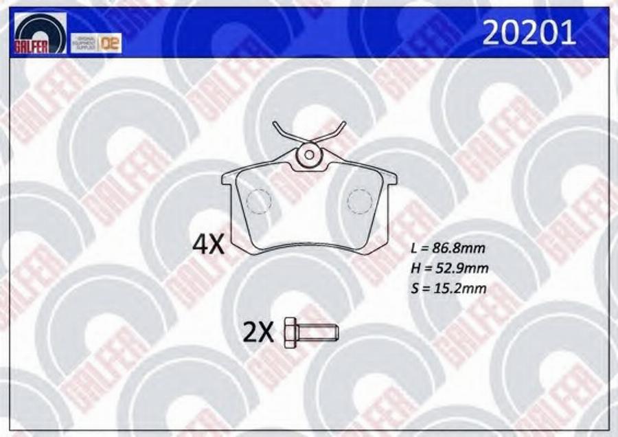 Galfer 20201 - Kit de plaquettes de frein, frein à disque cwaw.fr