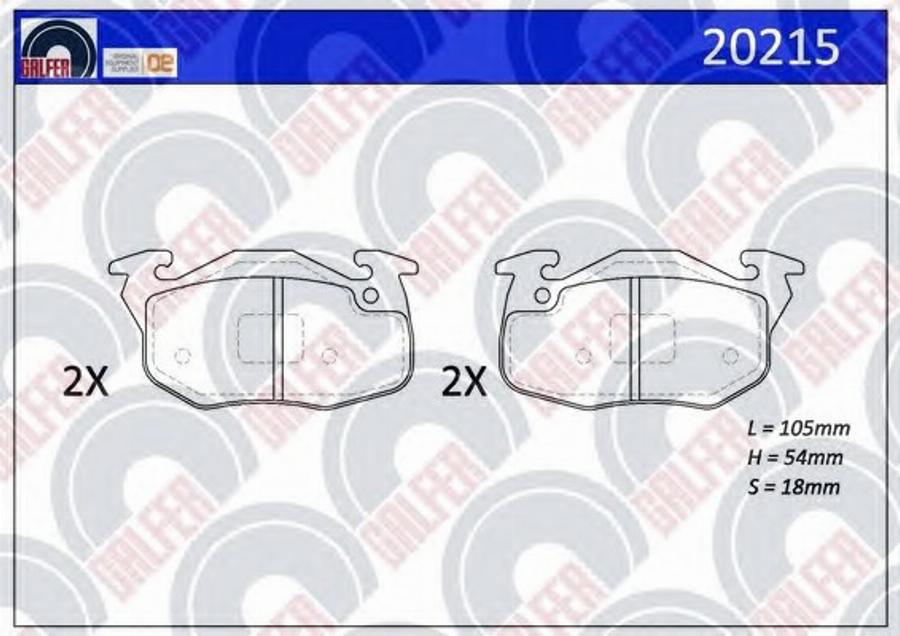 Galfer 20215 - Kit de plaquettes de frein, frein à disque cwaw.fr