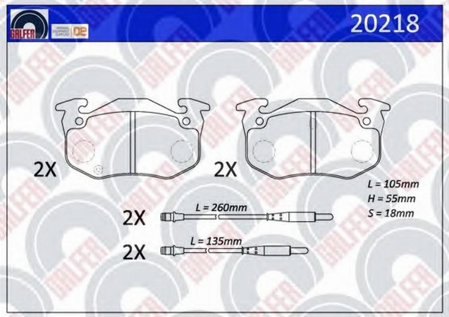 Galfer 20218 - Kit de plaquettes de frein, frein à disque cwaw.fr