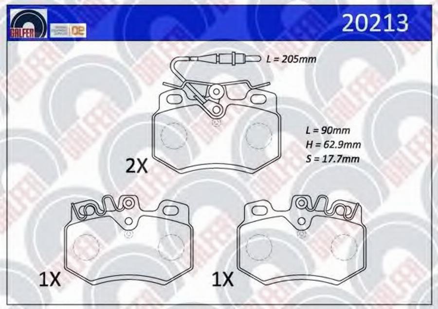 Galfer 20213 - Kit de plaquettes de frein, frein à disque cwaw.fr