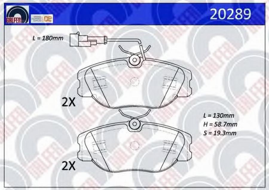 Galfer 20289 - Kit de plaquettes de frein, frein à disque cwaw.fr