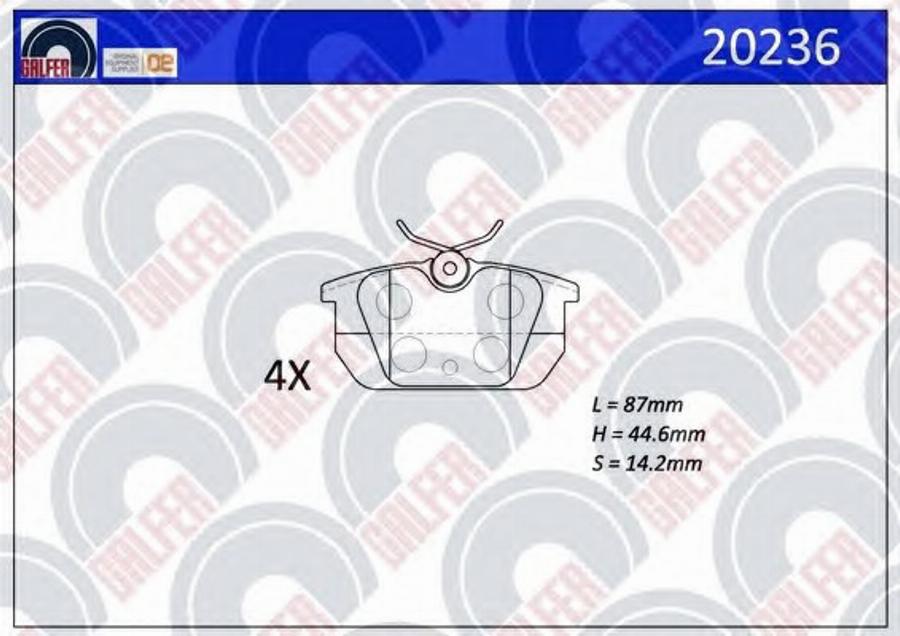 Galfer 20236 - Kit de plaquettes de frein, frein à disque cwaw.fr