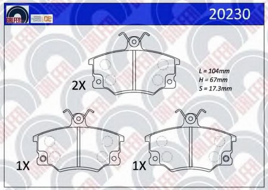 Galfer 20230 - Kit de plaquettes de frein, frein à disque cwaw.fr