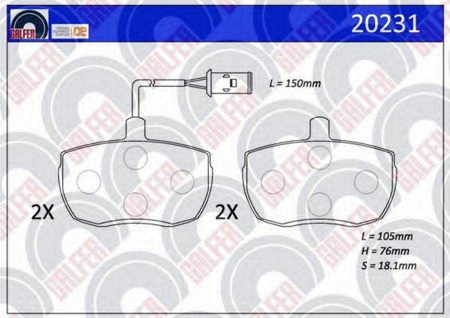 Galfer 20231 - Kit de plaquettes de frein, frein à disque cwaw.fr