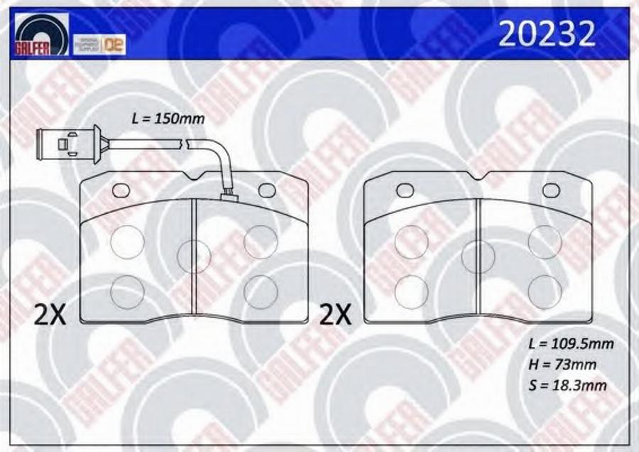 Galfer 20232 - Kit de plaquettes de frein, frein à disque cwaw.fr