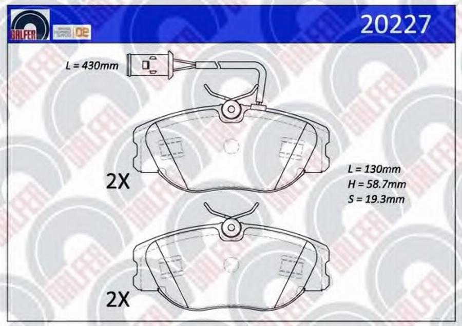 Galfer 20227 - Kit de plaquettes de frein, frein à disque cwaw.fr