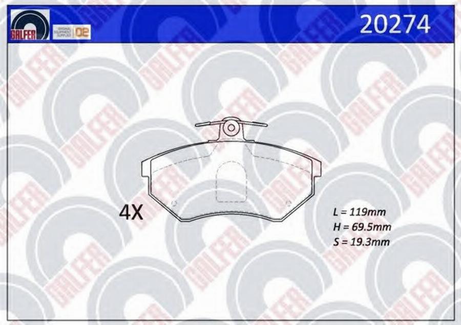 Galfer 20274 - Kit de plaquettes de frein, frein à disque cwaw.fr