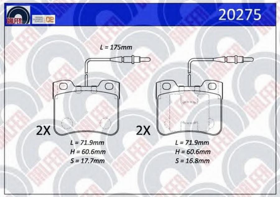 Galfer 20275 - Kit de plaquettes de frein, frein à disque cwaw.fr