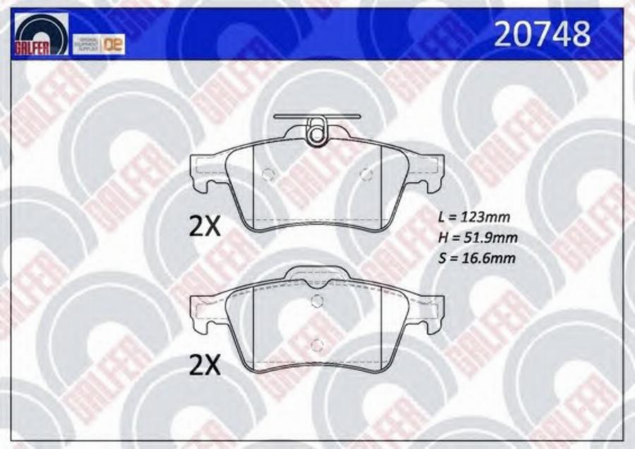 Galfer 20748 - Kit de plaquettes de frein, frein à disque cwaw.fr