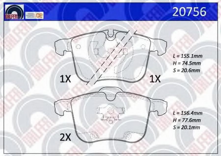 Galfer 20756 - Kit de plaquettes de frein, frein à disque cwaw.fr