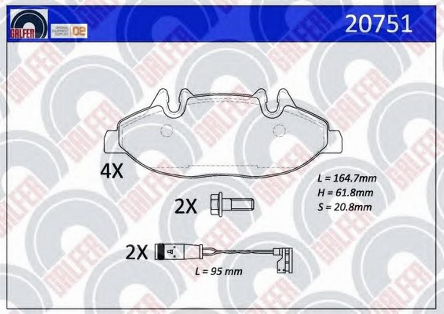 Galfer 20751 - Kit de plaquettes de frein, frein à disque cwaw.fr