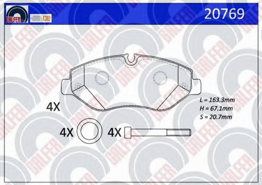 Galfer 20769 - Kit de plaquettes de frein, frein à disque cwaw.fr