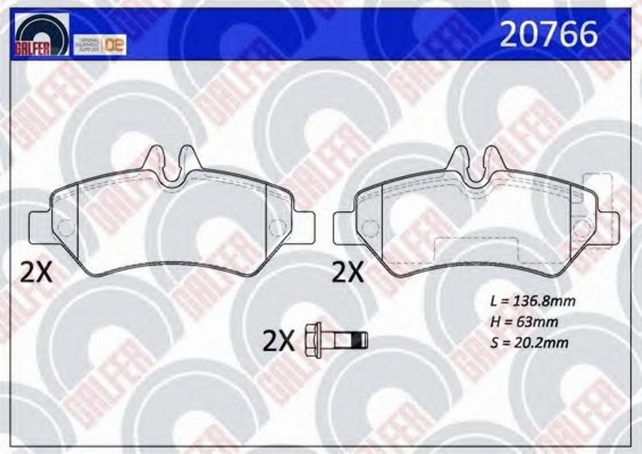 Galfer 20766 - Kit de plaquettes de frein, frein à disque cwaw.fr