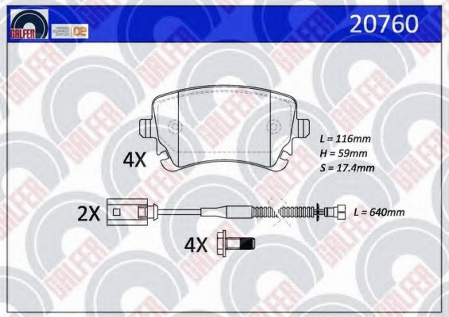 Galfer 20760 - Kit de plaquettes de frein, frein à disque cwaw.fr