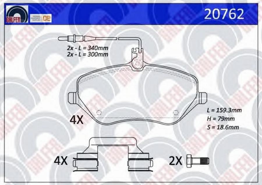 Galfer 20762 - Kit de plaquettes de frein, frein à disque cwaw.fr