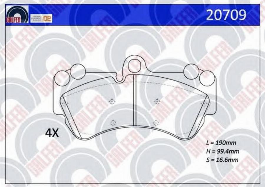 Galfer 20709 - Kit de plaquettes de frein, frein à disque cwaw.fr