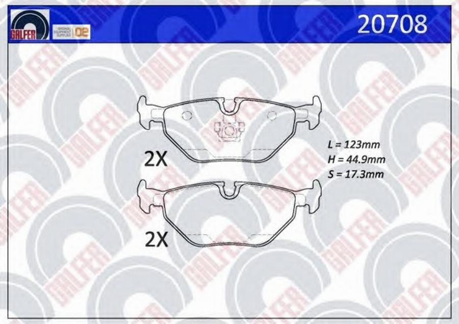 Galfer 20708 - Kit de plaquettes de frein, frein à disque cwaw.fr