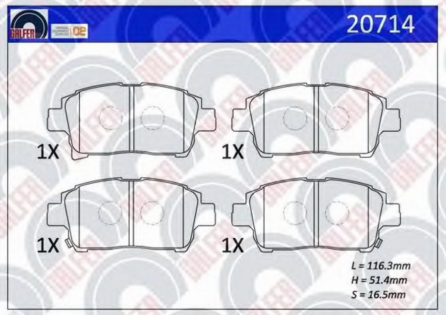 Galfer 20714 - Kit de plaquettes de frein, frein à disque cwaw.fr