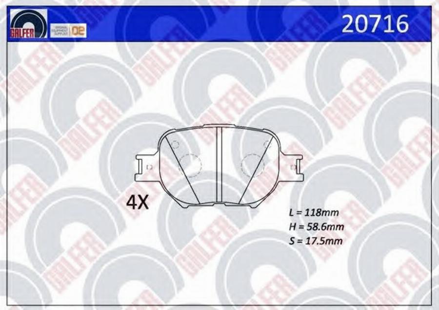 Galfer 20716 - Kit de plaquettes de frein, frein à disque cwaw.fr