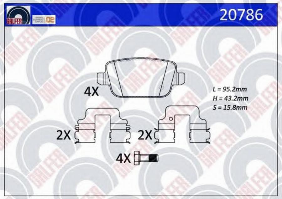 Galfer 20786 - Kit de plaquettes de frein, frein à disque cwaw.fr