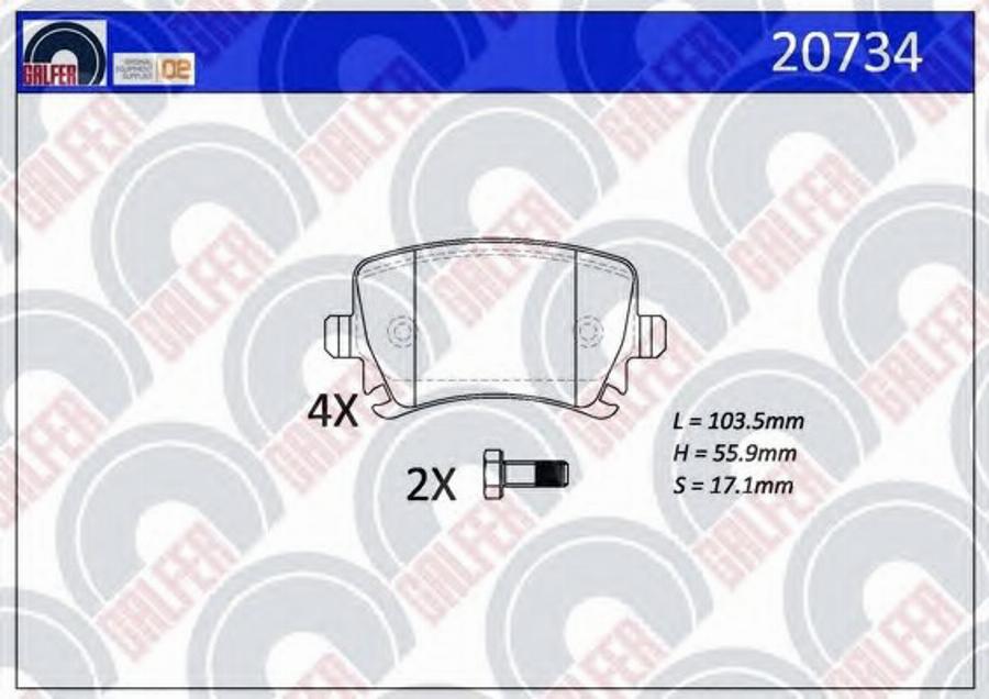 Galfer 20734 - Kit de plaquettes de frein, frein à disque cwaw.fr